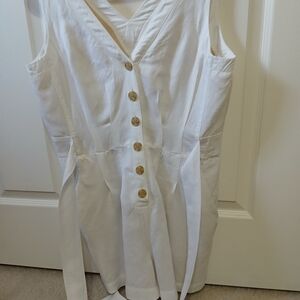 LOFT NWOT COTTON ROMPER, TIES IN BACK, 0P